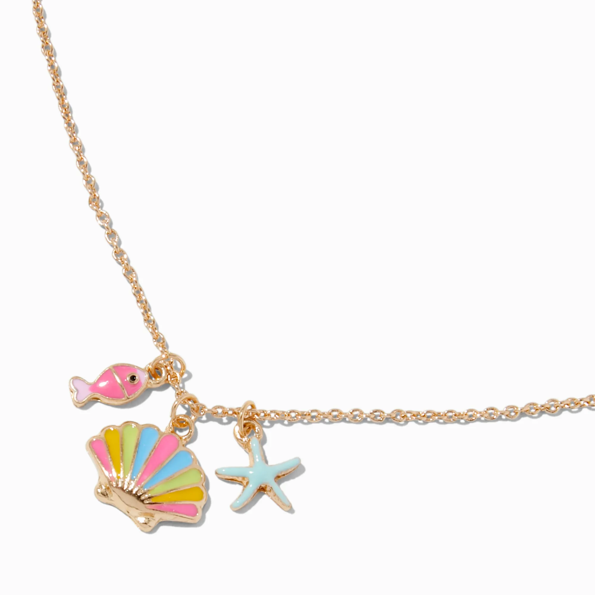 Claire's Colliers-Beach Day Charm Cluster Pendant Necklace