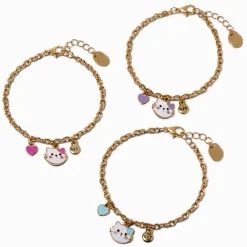 Claire's Bracelets-Best Friends Cat Charm Bracelets - 3 Pack
