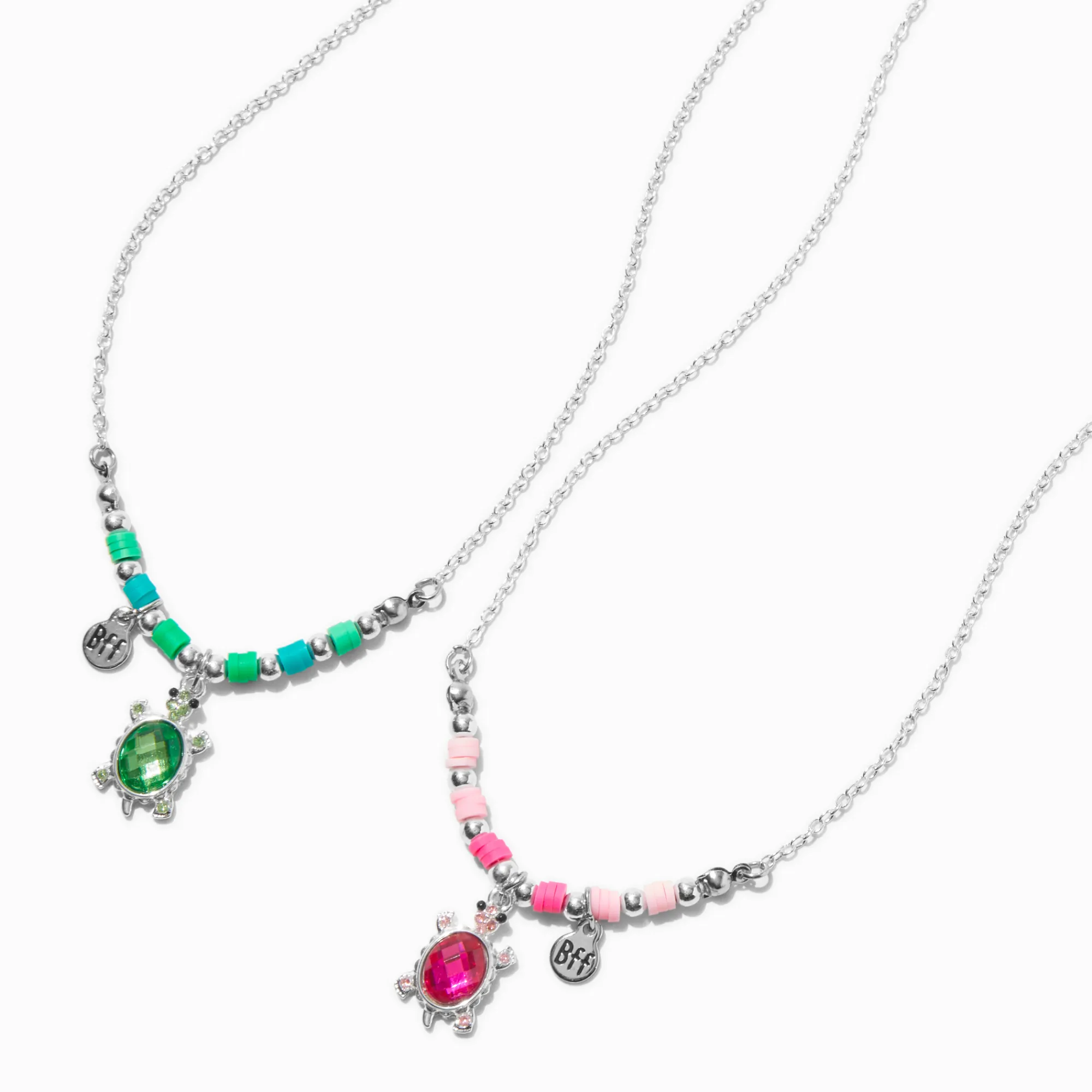 Claire's Colliers-Best Friends Crystal Turtle Pendant Necklaces - 2 Pack