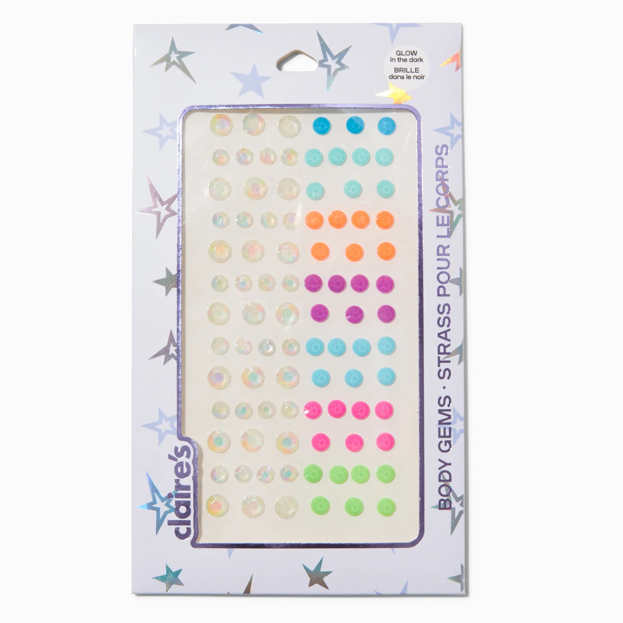 Claire's Paillettes Et Bijoux De Peau-Bijoux de corps phosphorescents - Lot de 100