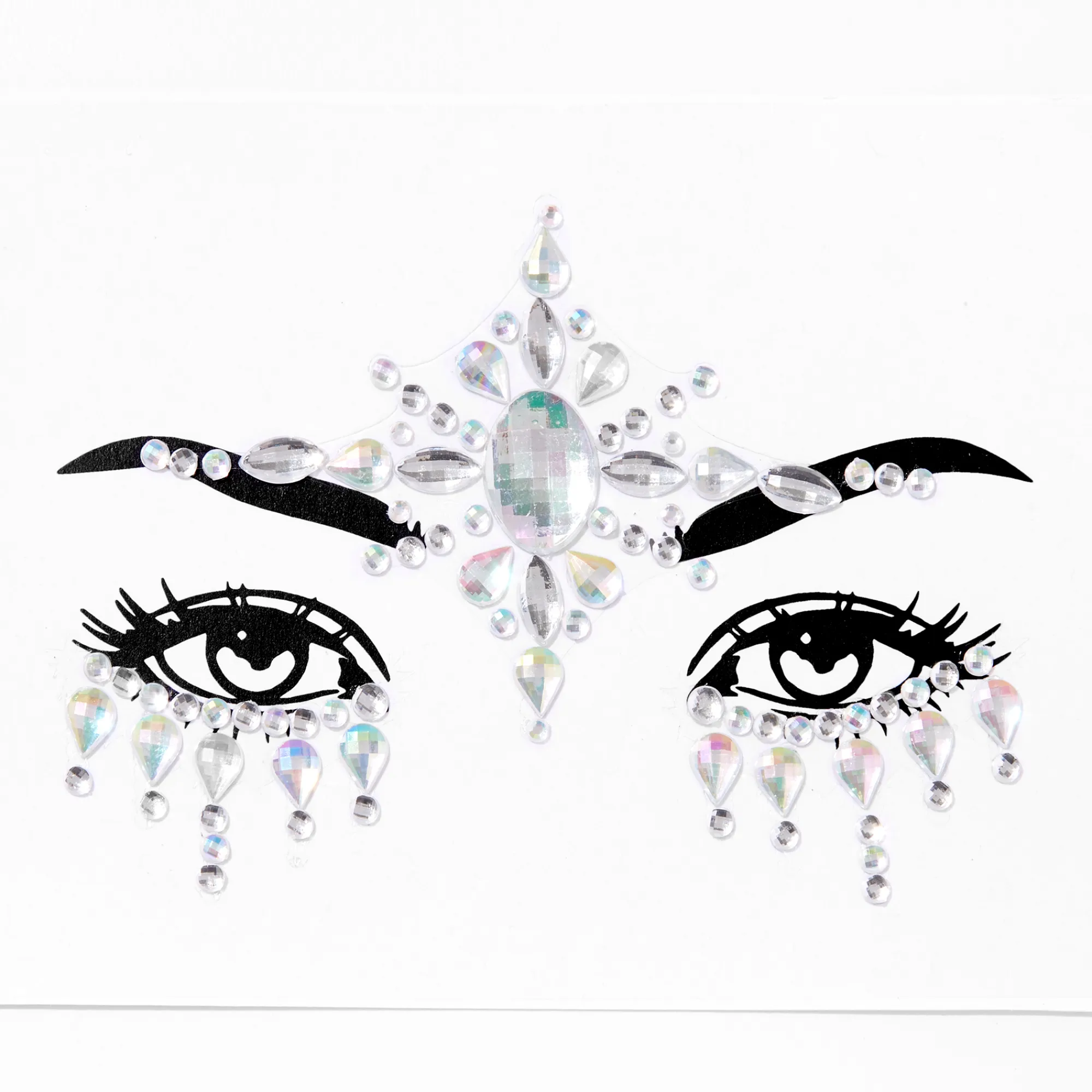 Claire's Paillettes Et Bijoux De Peau-Bijoux de peau pour le front irisés couleur argentés