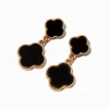 Claire's Pendantes-Black Clover Drop Earrings