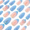 Claire's Ongles-Blue 3D Bow Stiletto Vegan Faux Nail Set - 24 Pack