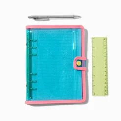Claire's Cahiers Et Journaux Intimes-Blue Glitter Clear Spiral Notebook Set