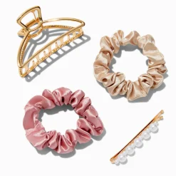 Claire's Chouchous|Barrettes Et Pinces-Boho Hair Claw, Hair Pin, & Hair Scrunchies - 4 Pack