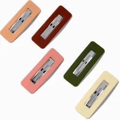 Claire's Barrettes Et Pinces-Boho Neutral Rectangular Snap Hair Clips - 5 Pack