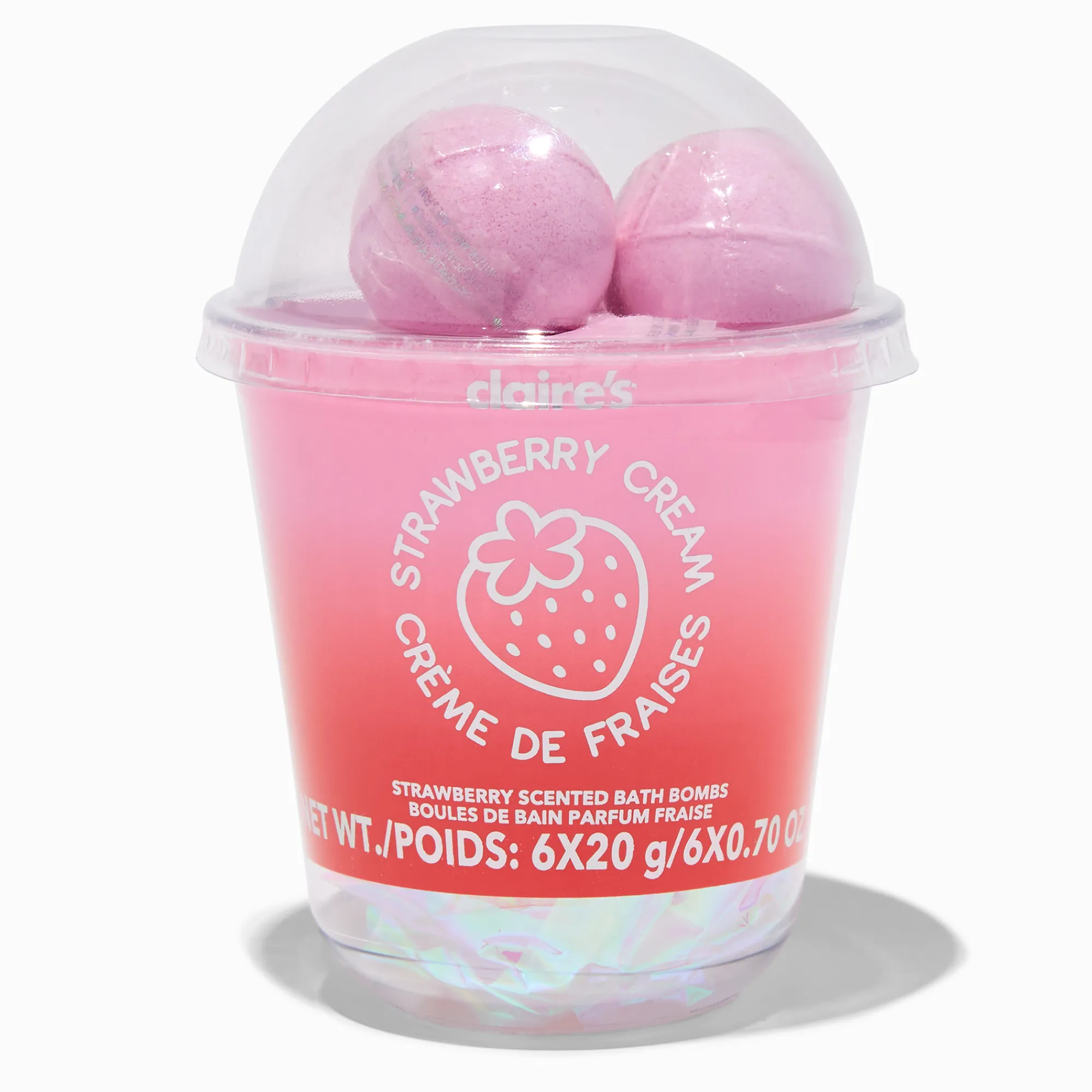 Claire's Bombes De Bain-Bombes de bain crème à la fraise - Lot de 6