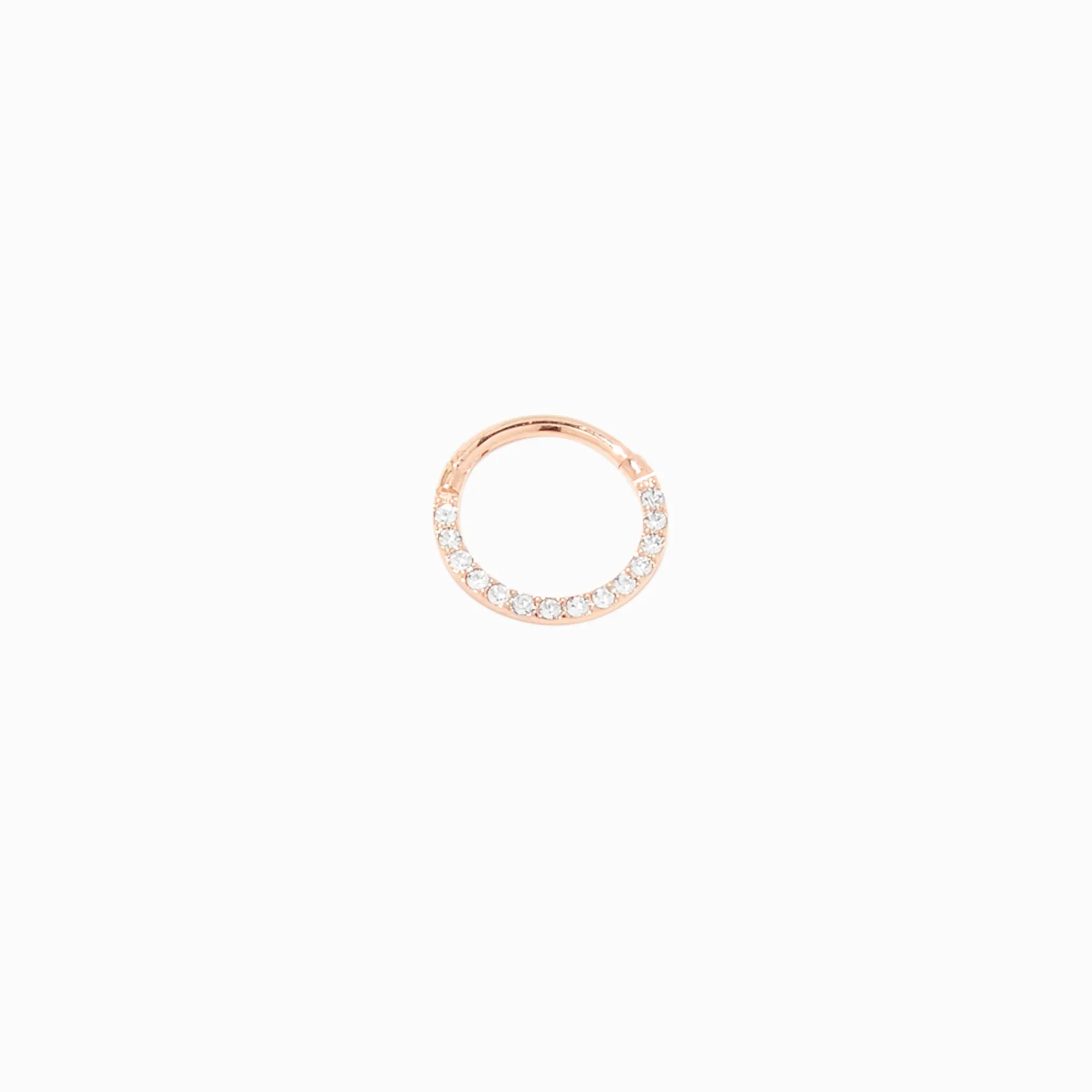 Claire's Bijoux Premium|Bijoux De Piercing-Boucle d’oreille de cartilage à charnière avec strass 1,0 mm couleur doré rose