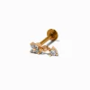 Claire's Bijoux De Piercing-Boucle d’oreille non filetée pour piercing hélix avec zircon cubique pendant en acier inoxydable couleur dorée