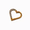 Claire's Bijoux De Piercing-Boucle d’oreille pour piercing rook 1,0 cœur strass en titane couleur dorée