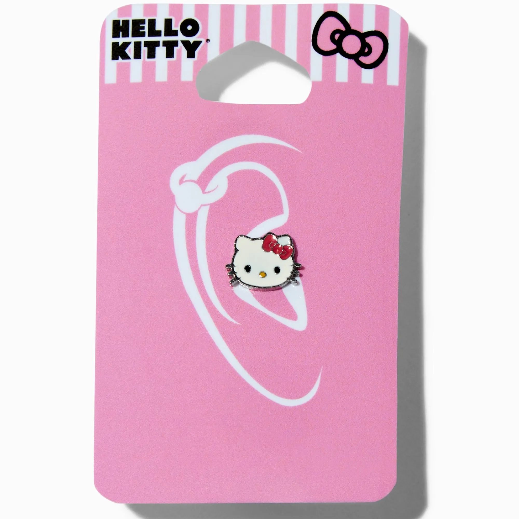 Claire's Bijoux Premium|Bijoux De Piercing-Boucle d’oreille pour piercing au cartilage 1,2 mm visage en acier inoxydable Hello Kitty®