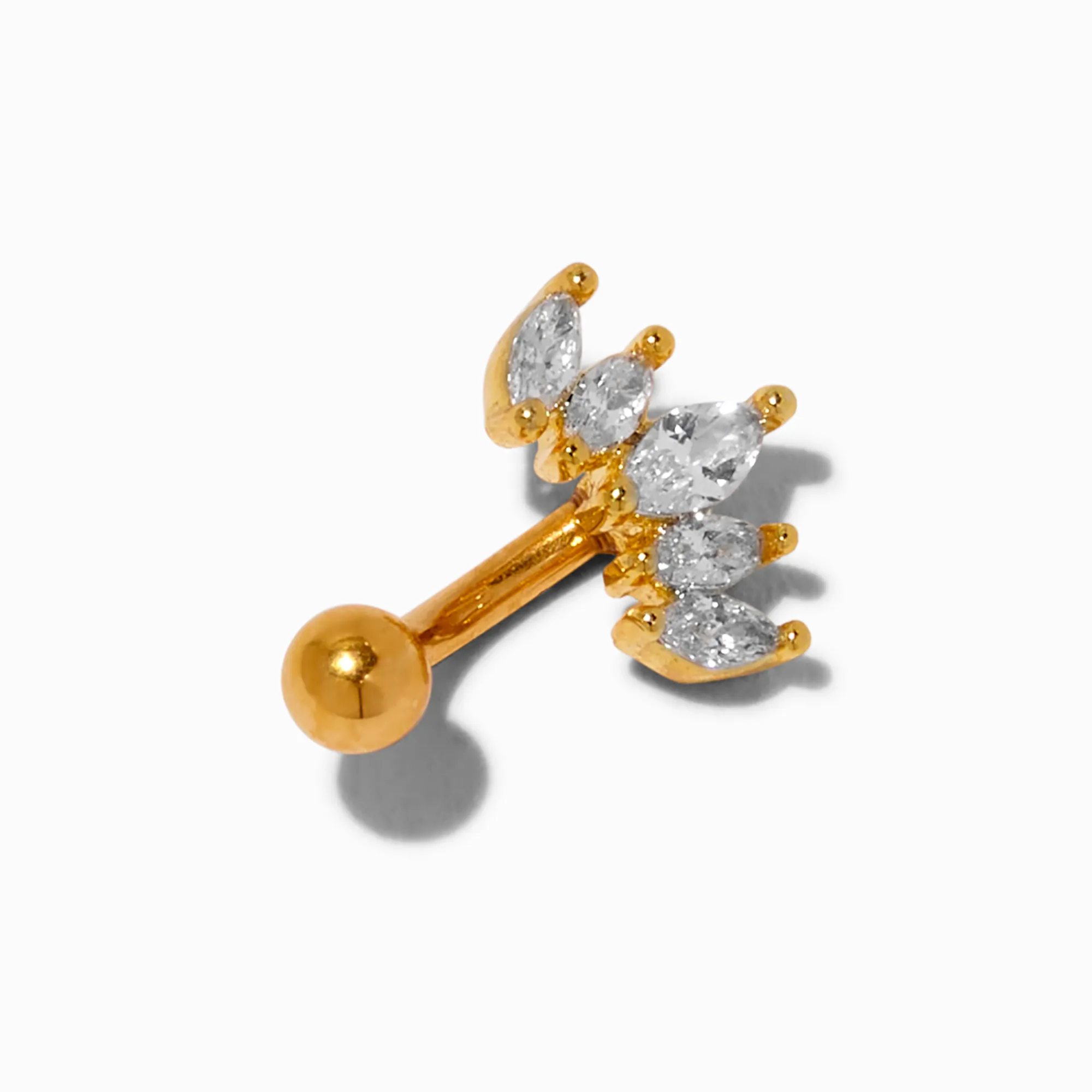 Claire's Bijoux De Piercing-Boucle d’oreille rook 1,0 mm couronne en zircon cubique en titane couleur dorée