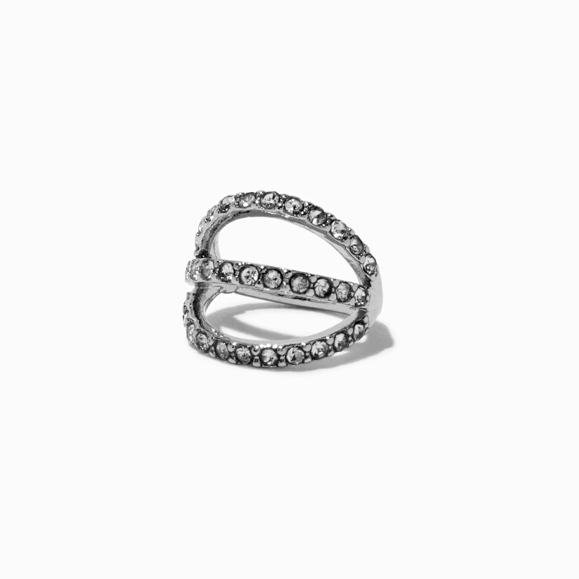 Claire's Bijoux De Piercing-Boucle d'oreille à charnière pour piercing au cartilage 1,0 mm torsadée triple rang couleur argentée