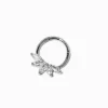 Claire's Bijoux De Piercing-Boucle d'oreille Daith à charnière fleur 1,2 mm en zircon cubique et acier inoxydable couleur argentée