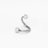 Claire's Bijoux De Piercing-Boucle d'oreille pour piercing de cartilage torsadée boule de feu avec strass 1,2 mm couleur argentée