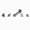 Claire's Bijoux De Piercing-Boucles d’oreilles à arrière plat pour piercing hélix 1,0 mm avec embouts interchangeables en zircon cubique titane couleur argentée - Lot de 5