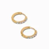 Claire's Anneaux|Bijoux Premium-Boucles d’oreilles huggies avec strass 10 mm en titane couleur dorée - Collection C Luxe