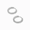 Claire's Anneaux|Bijoux Premium-Boucles d’oreilles huggies avec strass 10 mm en titane couleur argentée - Collection C Luxe