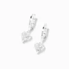 Claire's Anneaux|Clous D'oreilles-Boucles d’oreilles huggies en zircon cubique d'imitation cœur 10 mm couleur argentée
