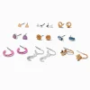 Claire's Anneaux|Clous D'oreilles-Boucles d’oreilles ornées de strass en métaux mixtes - Lot de 9