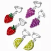 Claire's Clips Et Autocollants-Boucles d'oreilles à clip fraise, citron et raisin - Lot de 3