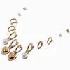 Claire's Anneaux|Clous D'oreilles-Boucles d'oreilles empilables perle d'imitation cœur couleur dorée - Lot de 6