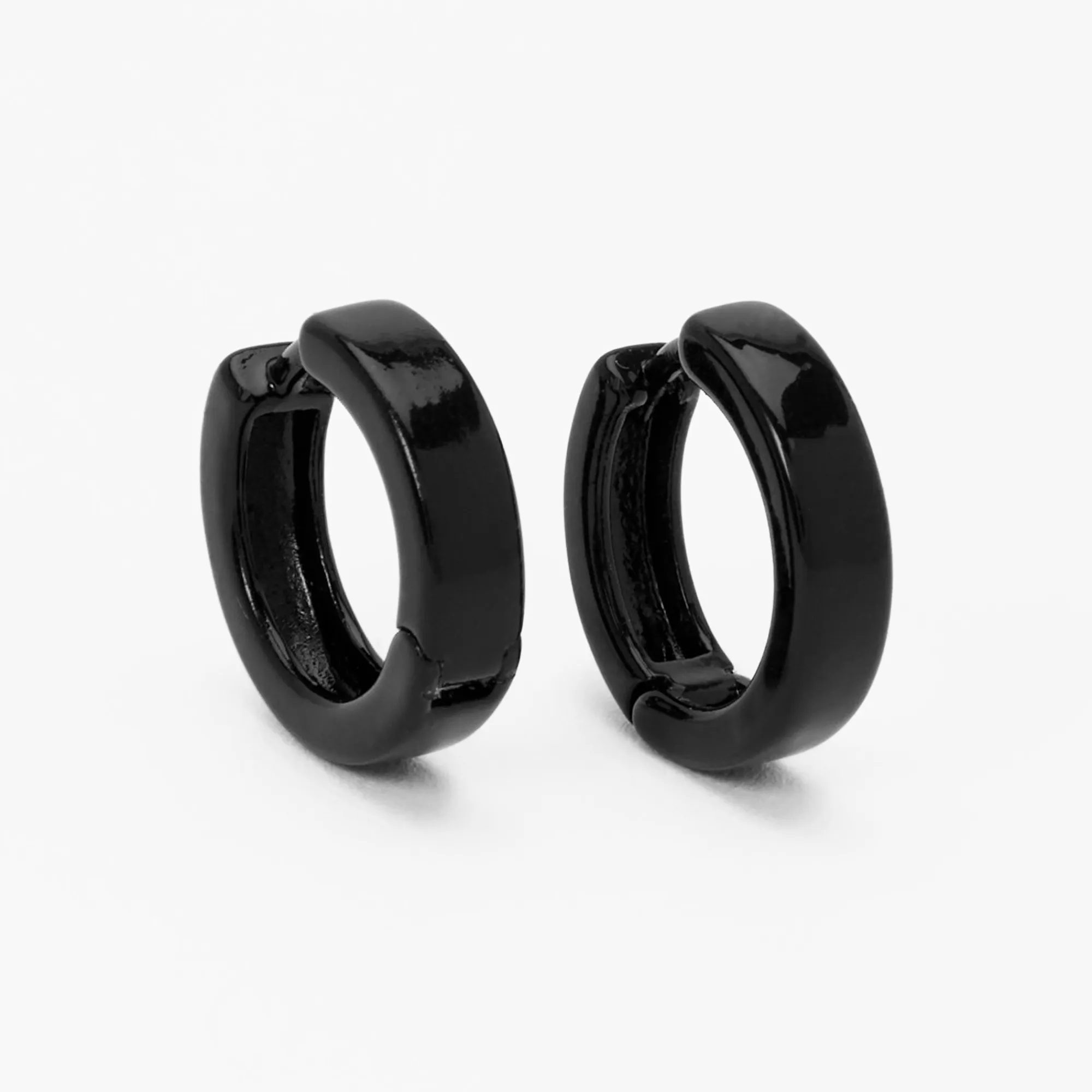 Claire's Anneaux-Boucles d'oreilles huggies 15 mm noires