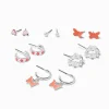 Claire's Anneaux|Clous D'oreilles-Boucles d'oreilles papillons et fleurs roses - Lot de 6