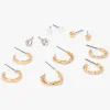 Claire's Anneaux|Clous D'oreilles-Boucles d'oreilles texturées couleur dorée - Lot de 6