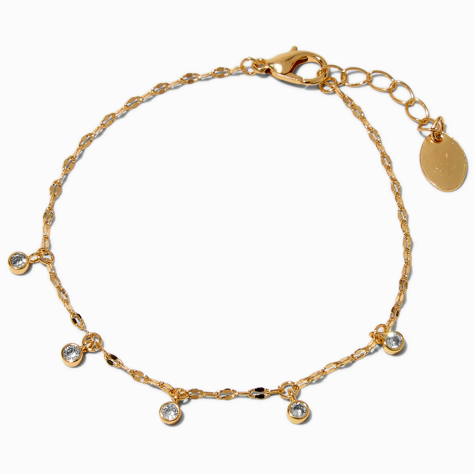 Claire's Bracelets-Bracelet avec breloques confetti délicates en zircon cubique couleur dorée