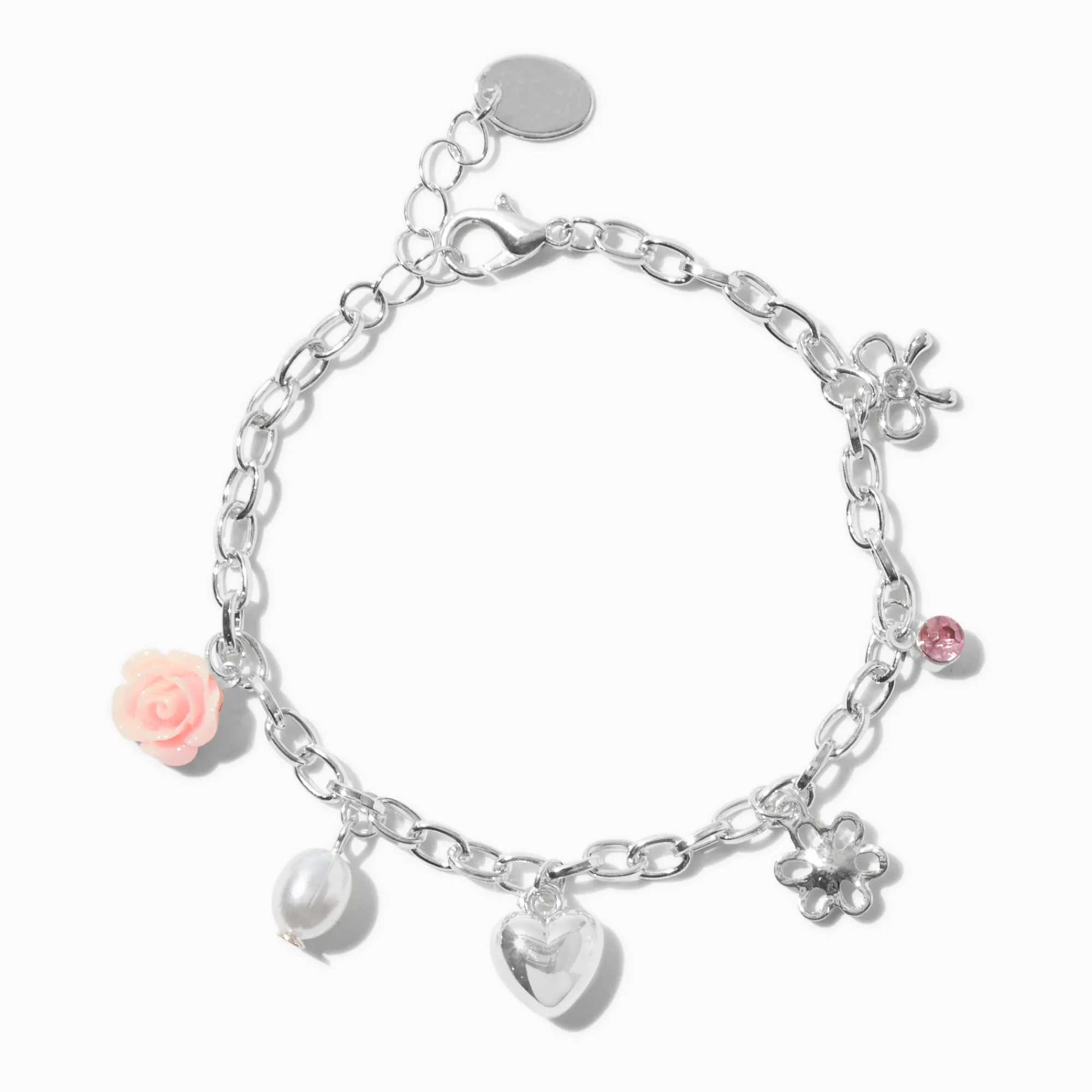 Claire's Bracelets-Bracelet à breloque coquette couleur argentée