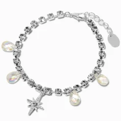 Claire's Bracelets-Bracelet à breloques avec chaîne en strass étoile couleur argentée