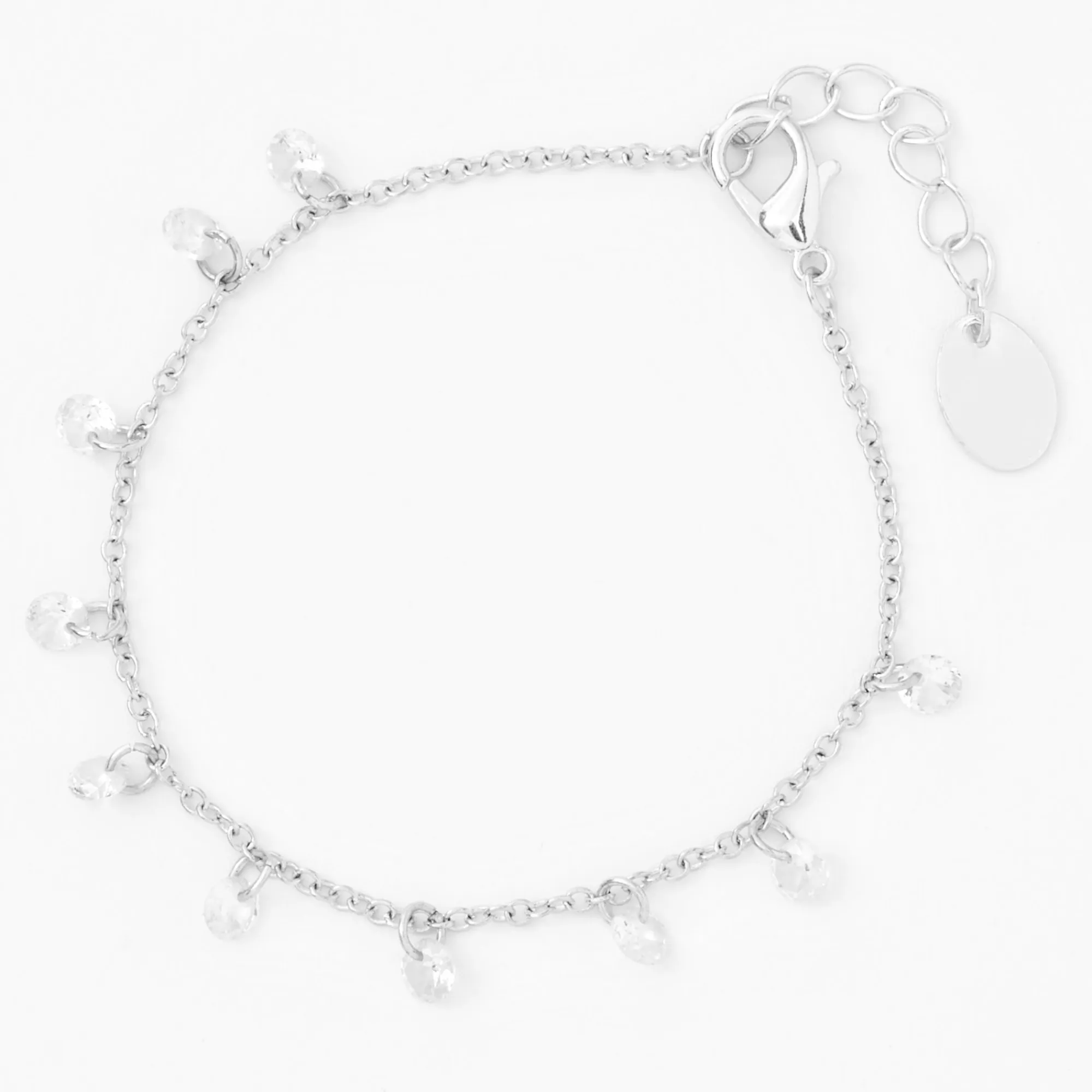 Claire's Clous D'oreilles|Bracelets-Bracelet à breloques confetti en zircon cubique couleur argentée