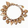 Claire's Bracelets-Bracelet à breloques cœur mixtes couleur dorée
