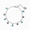 Claire's Bracelets-Bracelet à breloques pièces motifs westerns turquoise d'imitation couleur argentée