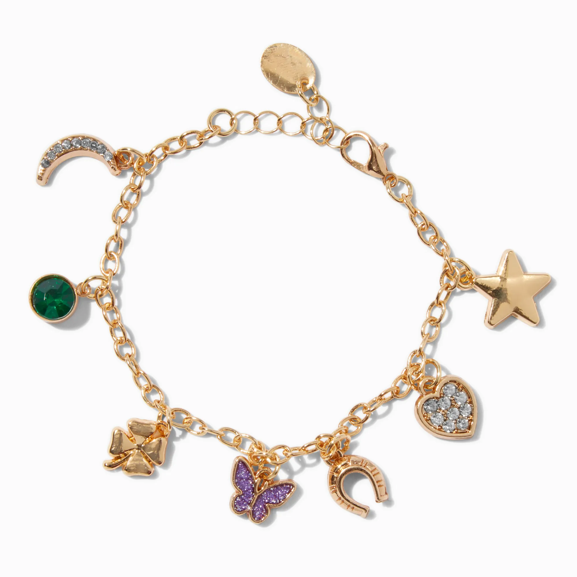 Claire's Bracelets-Bracelet à breloques porte-bonheur couleur dorée