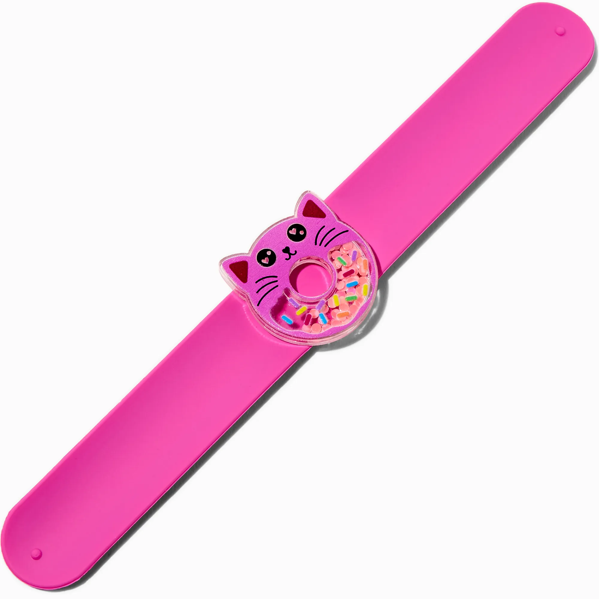 Claire's Bracelets-Bracelet à claquer donut shaker et chat rose