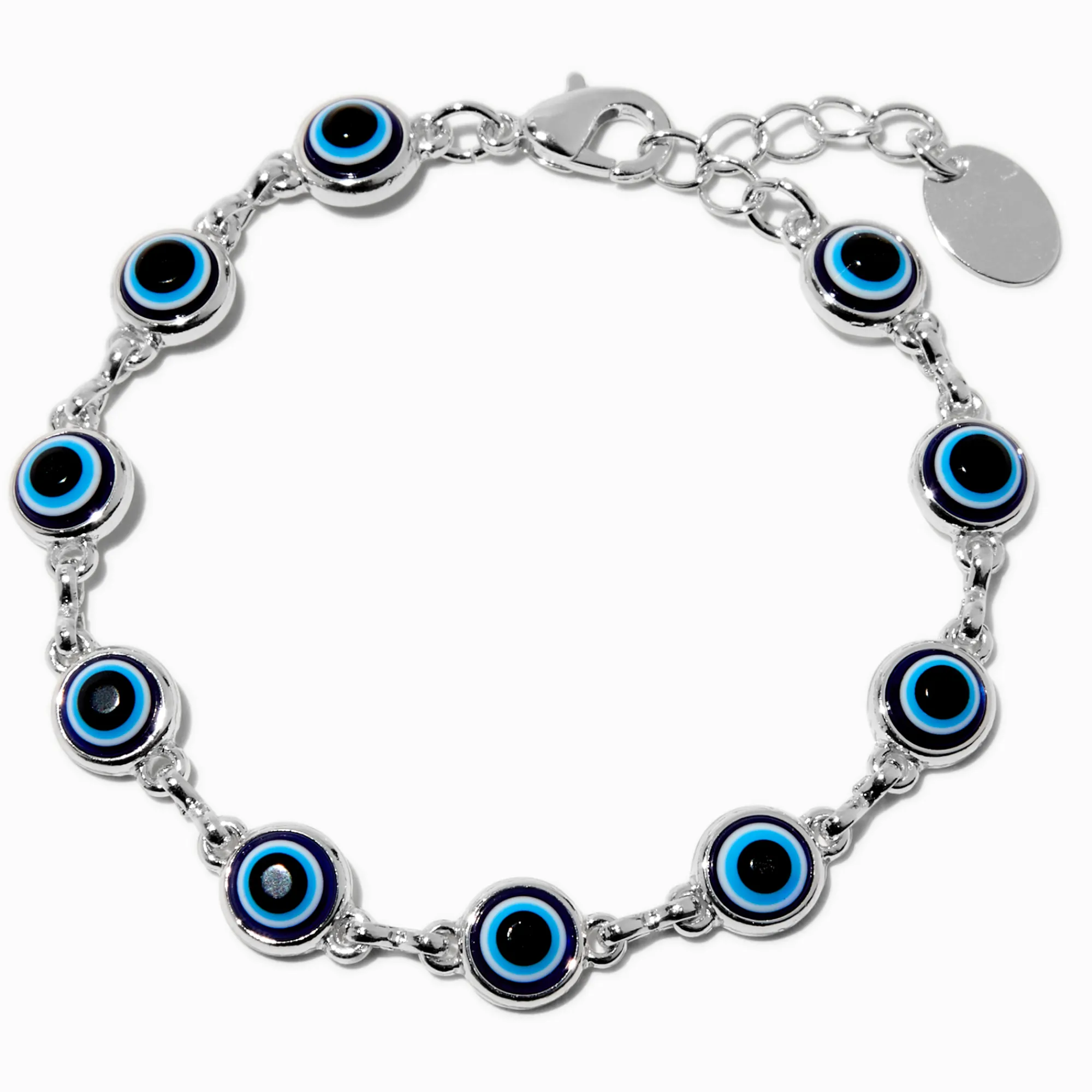 Claire's Bracelets-Bracelet de chaîne mauvais œil couleur argentée