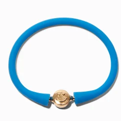 Claire's Bracelets-Bracelet en silicone visage souriant bleu