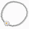 Claire's Bracelets-Bracelet élastique en perles de rocaille couleur argentée breloque marguerite