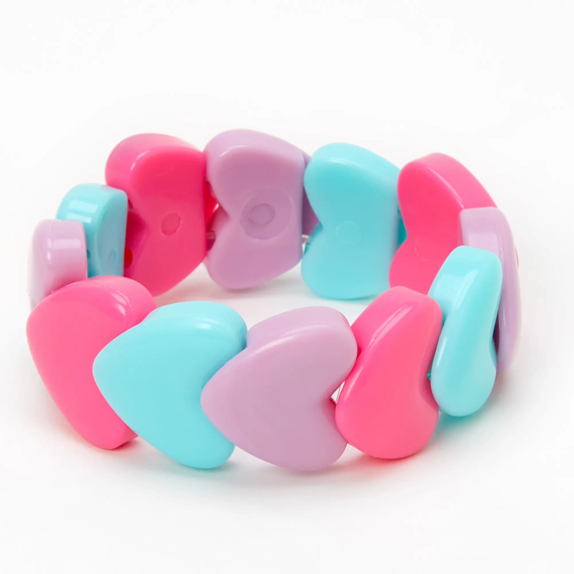 Claire's Bracelets-Bracelet élastique perlé cœur Claire's Club - Lilas