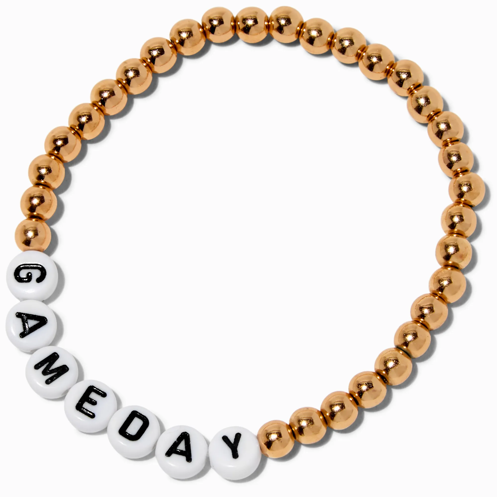 Claire's Bracelets-Bracelet élastique perlé « Gameday » couleur dorée