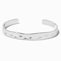 Claire's Bracelets-Bracelet manchette ondulé couleur argentée