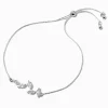 Claire's Bracelets-Bracelet réglable feuille en zircon cubique couleur argentée