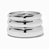 Claire's Bracelets-Bracelets bangle épais aux designs variés couleur argentée - Lot de 3