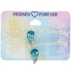 Claire's Bracelets-Bracelets Best Friends couleur argenté avec charms cœur bleu
