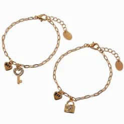 Claire's Bracelets-Bracelets cadenas et clé couleur dorée Best Friends - Lot de 2