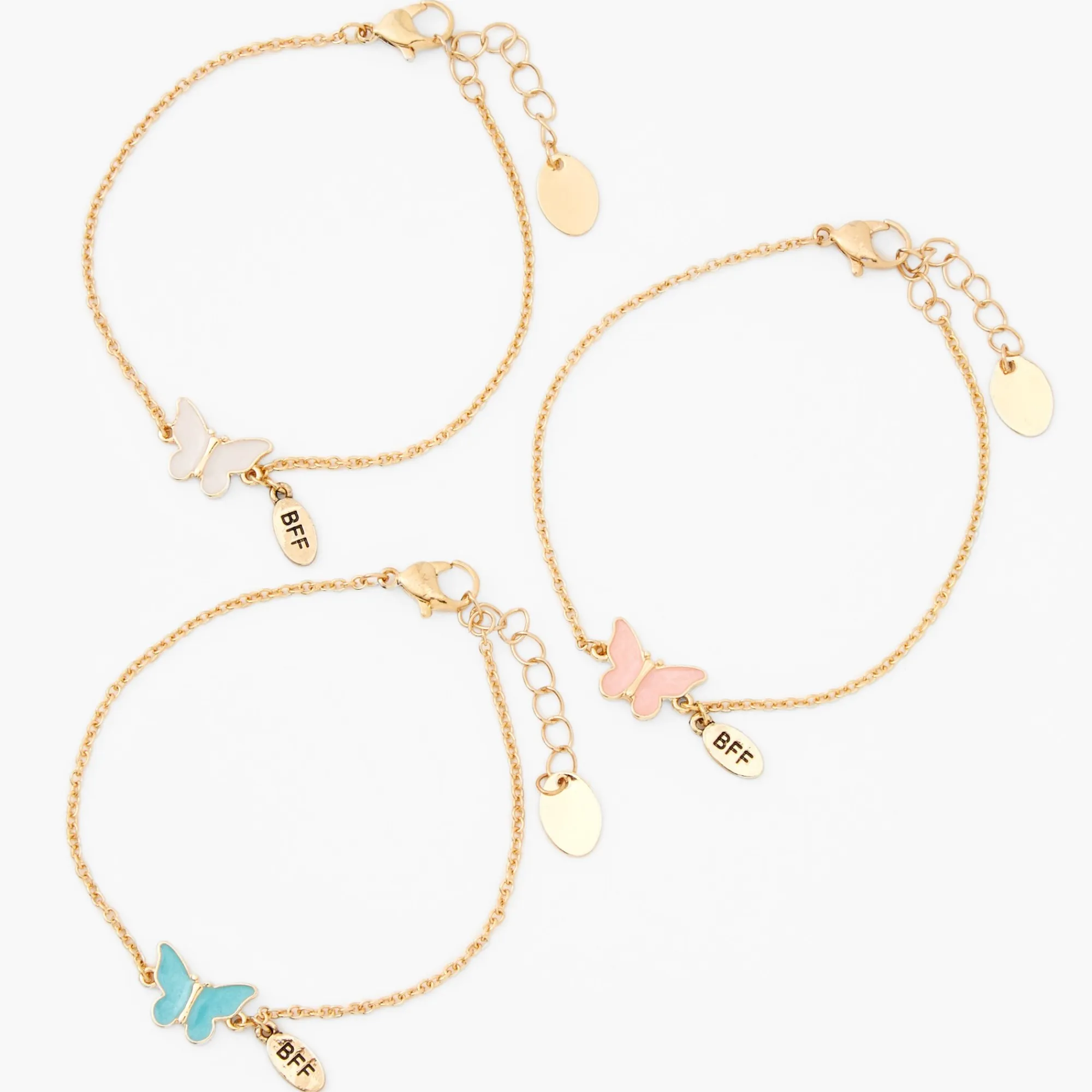 Claire's Bracelets|Parures De Bijoux-Bracelets de chaîne papillon couleur dorée best friends - Lot de 3
