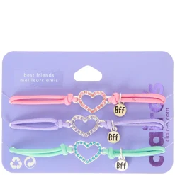Claire's Bracelets-Bracelets d'amitié colorés avec cœurs en strass