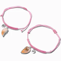 Claire's Bracelets-Bracelets en cordon réglables cœur papillon Best Friends - Lot de 2